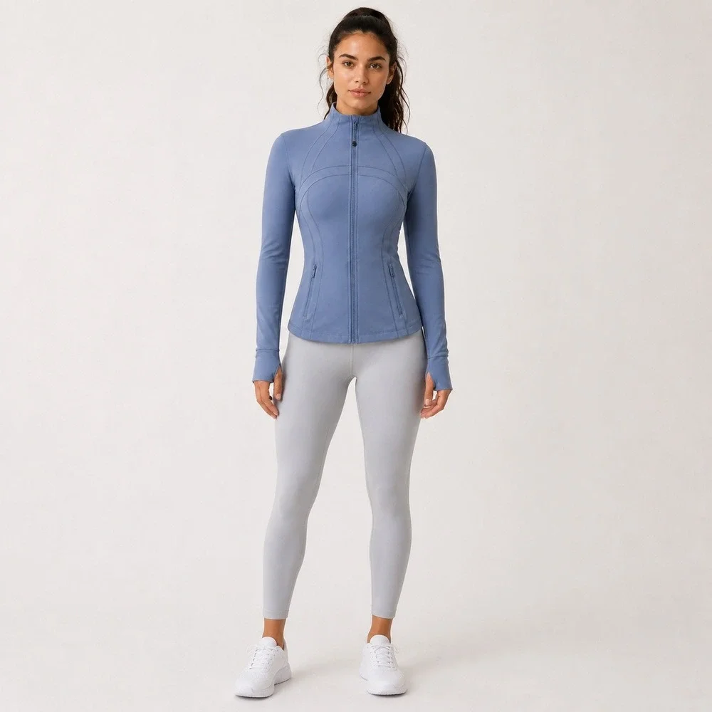 Lululemon Define Jacket Nulu Washed Denim Blue Size 4